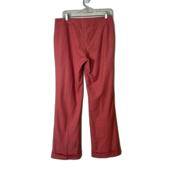 J Crew Salmon Wool Blend Work Trousers Lined Wide Cuffed Leg 8 Favorite Fit - Picture 3 of 11